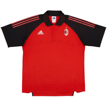 2001-02 AC Milan adidas 1/4 Zip Polo Shirt - 4/10 - (L/XL)