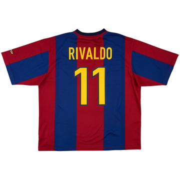 1998-00 Barcelona Basic Home Shirt Rivaldo #11 - 9/10 - (XXL)