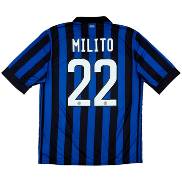 2011-12 Inter Milan Home Shirt Milito #22 - 8/10 - (L)