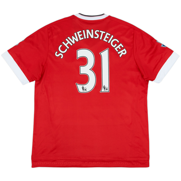 2015-16 Manchester United Home Shirt Schweinsteiger #31 - 7/10 - (XL)