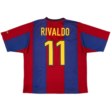 1998-00 Barcelona Basic Home Shirt Rivaldo #11 - 8/10 - (XL)