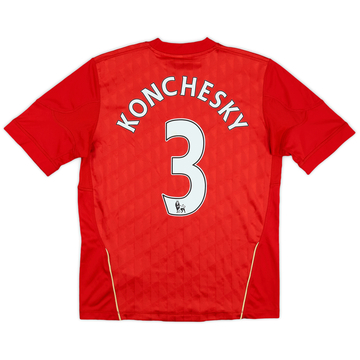 2010-12 Liverpool Home Shirt Konchesky #3 - 8/10 - (L.Boys)