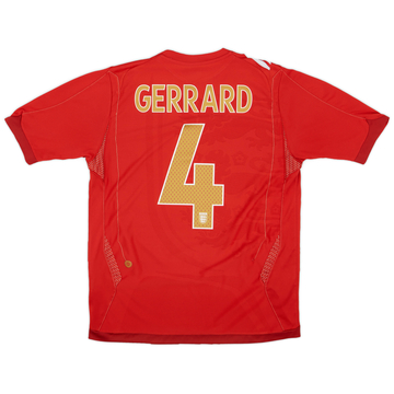 2006-08 England Away Shirt Gerrard #4 - 5/10 - (M)