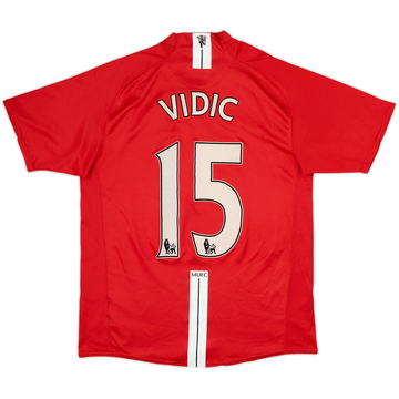 2007-09 Manchester United Home Shirt Vidic #15 - 8/10 - (M)