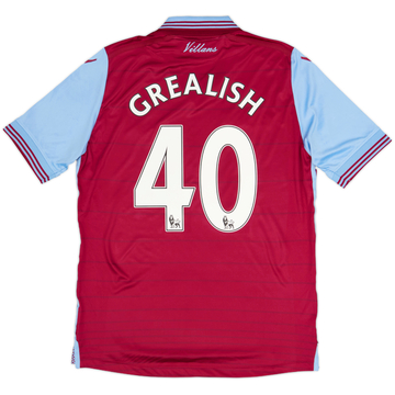 2015-16 Aston Villa Home Shirt Grealish #40 - 6/10 - (S)