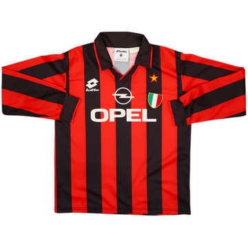 1994-95 AC Milan Home L/S Shirt - 9/10 - (XL.Boys)