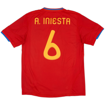 2009-10 Spain Home Shirt A.Iniesta #6 - 6/10 - (M)