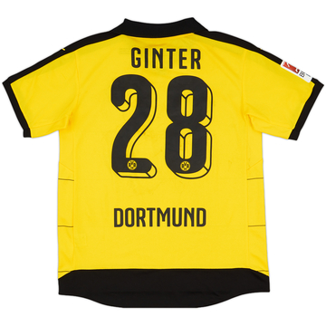 2015-16 Borussia Dortmund Home Shirt Ginter #28 - 7/10 - (XL.Boys)