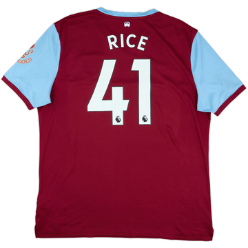 2019-20 West Ham Home Shirt Rice #41 - 9/10 - (XXL)