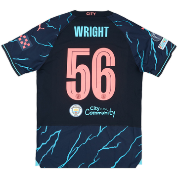 2023-24 Manchester City Match Issue Champions League Third Shirt Wright #56