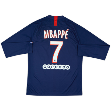 2019-20 Paris Saint-Germain Home L/S Shirt Mbappe #7 - 6/10 - (M)