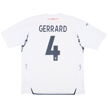 2007-09 England Home Shirt Gerrard #4 - 6/10 - (XXL)