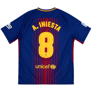 2017-18 Barcelona Home Shirt A.Iniesta #8 - 8/10 - (L)