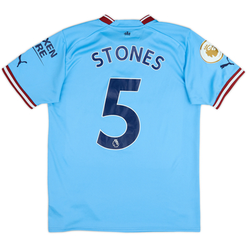 2022-23 Manchester City Home Shirt Stones #5 - 6/10 - (S)