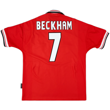 1998-00 Manchester United Home Shirt Beckham #7 - 8/10 - (L)