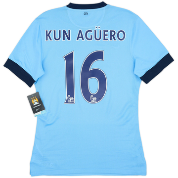 2014-15 Manchester City Authentic Home Shirt Kun Aguero #16 (M)