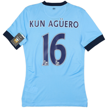 2014-15 Manchester City Authentic Home Shirt Kun Aguero #16 (S)