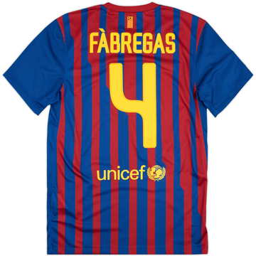 2011-12 Barcelona Home Shirt Fabregas #4 - 9/10 - (S)