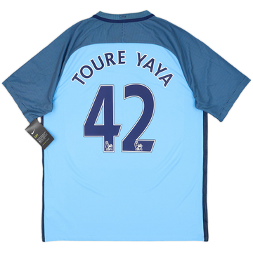2016-17 Manchester City Home Shirt Toure Yaya #42 (L)