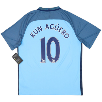 2016-17 Manchester City Home Shirt Kun Aguero #10 (L)