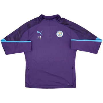 2018-19 Manchester City Player Issue Puma 1/4 Zip Drill Top #18 - 6/10 - (L)