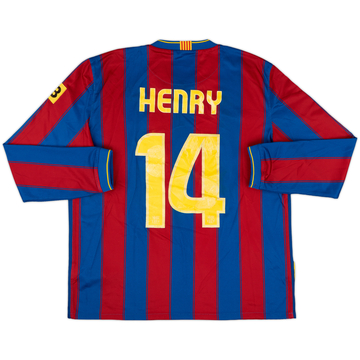 2009-10 Barcelona Home L/S Shirt Henry #14 - 6/10 - (L)