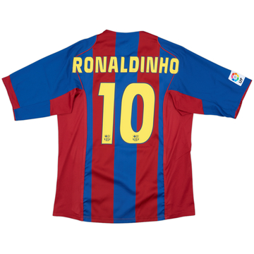 2004-05 Barcelona Home Shirt Ronaldinho #10 - 9/10 - (L)