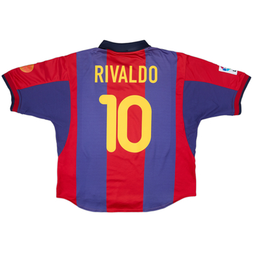 2000-01 Barcelona Home Shirt Rivaldo #10 - 7/10 - (XL)