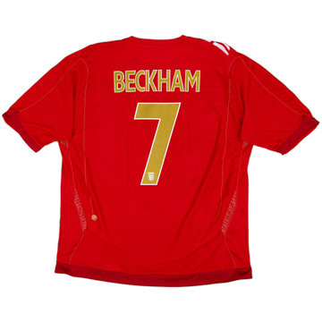 2006-08 England Away Shirt Beckham #7 - 6/10 - (XXL)