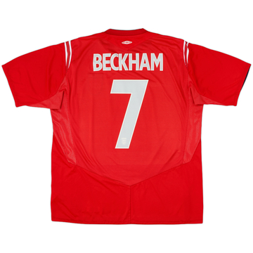 2004-06 England Away Shirt Beckham #7 - 7/10 - (XL)
