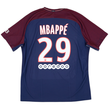 2017-18 Paris Saint-Germain Authentic Home Shirt Mbappe #29 - 8/10 - (XL)
