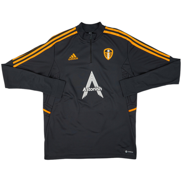 2022-23 Leeds United adidas 1/4 Zip Drill Top - 8/10 - (L)