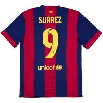 2014-15 Barcelona Home Shirt Suarez #9 - 7/10 - (M)