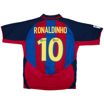 2003-04 Barcelona Home Shirt Ronaldinho #10 - 8/10 - (L)