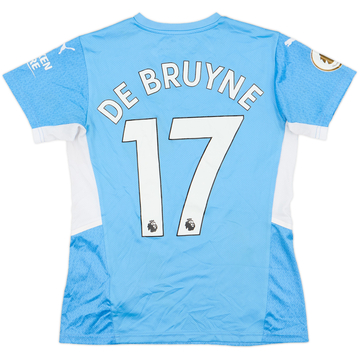2021-22 Manchester City Home Shirt De Bruyne #17 - 8/10 - (S.Boys)