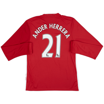 2016-17 Manchester United Home L/S Shirt Ander Herrera #21 - 8/10 - (M)