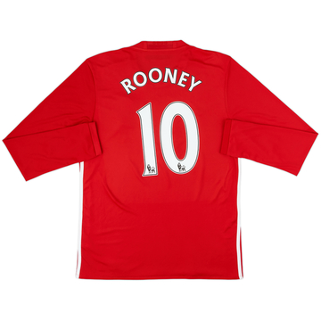 2016-17 Manchester United Home L/S Shirt Rooney #10 - 9/10 - (M)