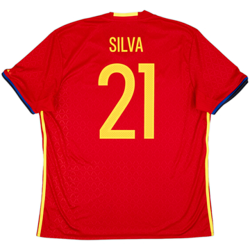 2016-17 Spain Home Shirt Silva #21 - 9/10 - (XL)