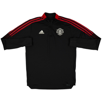 2021-22 Manchester United adidas 1/4 Zip Drill Top - 8/10 - (L)