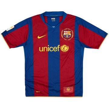2007-08 Barcelona Home Shirt - 9/10 - (L.Boys)