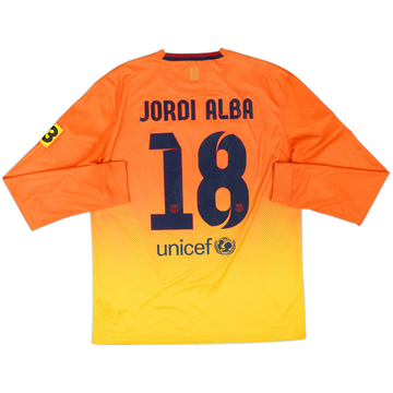 2012-13 Barcelona Away L/S Shirt Jordi Alba #18 - 7/10 - (M)