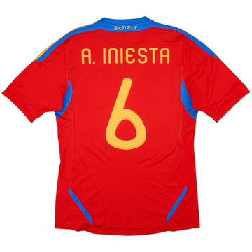 2010-11 Spain Home Shirt A.Iniesta #6 - 10/10 - (M)