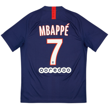 2019-20 Paris Saint-Germain Home Shirt Mbappe #7 - 9/10 - (M)
