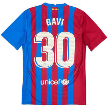 2021-22 Barcelona Home Shirt Gavi #30 - 9/10 - (S)