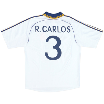 1998-00 Real Madrid Home Shirt R.Carlos #3 - 8/10 - (L)