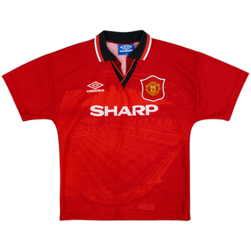 1994-96 Manchester United Home Shirt - 8/10 - (L.Boys)