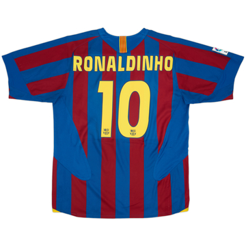 2005-06 Barcelona Home Shirt Ronaldinho #10 - 6/10 - (L)