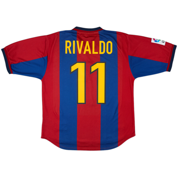 1998-00 Barcelona Home Shirt Rivaldo #11 - 8/10 - (M)