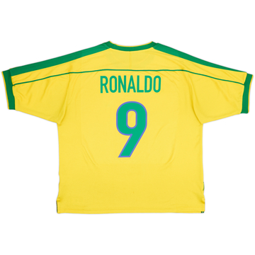 1998-00 Brazil Home Shirt Ronaldo #9 - 5/10 - (L)