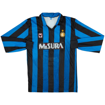 1990-91 Inter Milan Home L/S Shirt - 4/10 - (L)